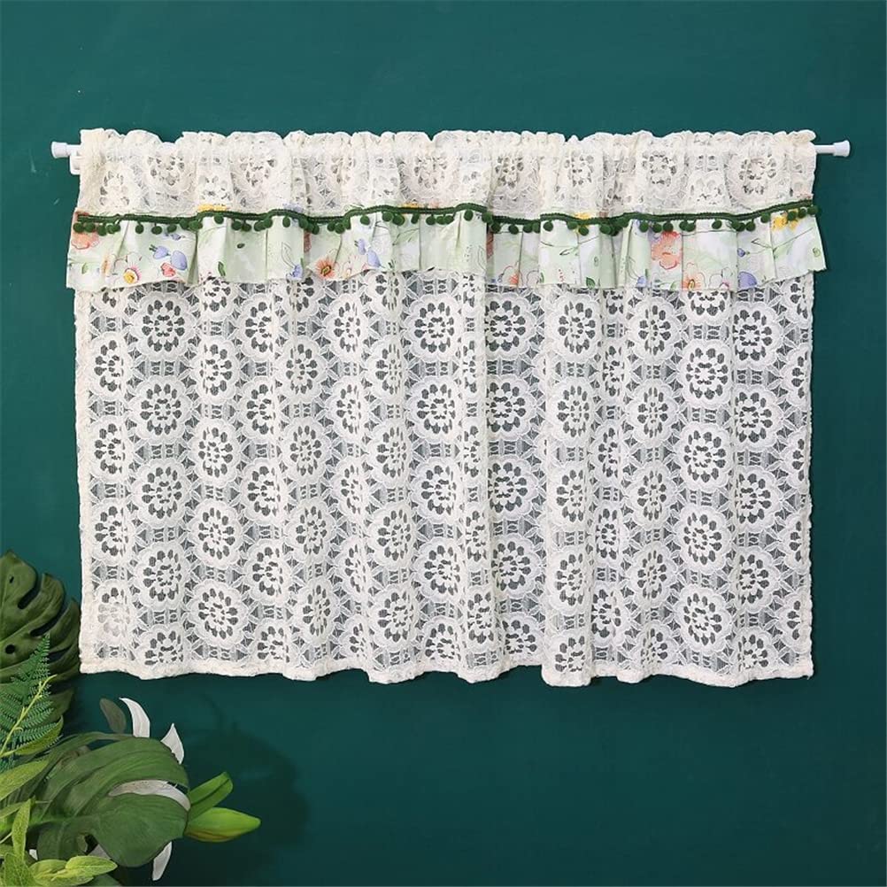 Cortina de cocina bordada para decorar tu ventana de café con encanto romántico
