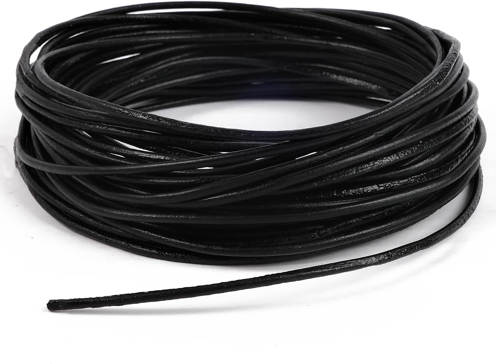 RUBY Genuine Leather Cord Leather Strap, Classic Leather Cord Chain, Leather Bands for Chains, Leather Cord for DIY Jewellery such as Bracelets (Black-10 m)