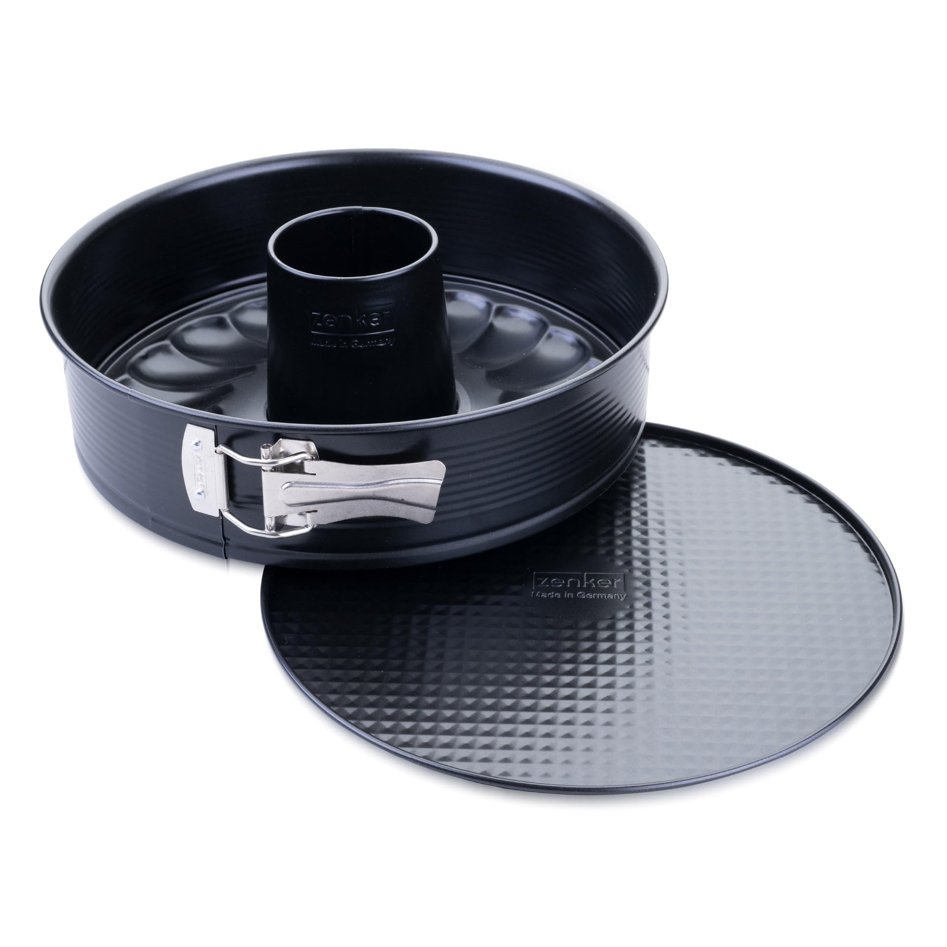 Zenker Teglia con fondo piatto e tubo Perfect Black Ø 26 cm – Stampo di alta qualità con rivestimento antiaderente, resistenza al calore +230 °C Made in Germany