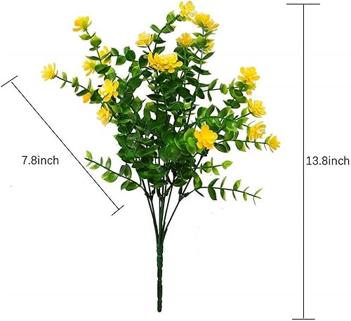 Miniatura 5 de 14 piezas de flores artificiales para exteriores, resistentes a los rayos UV, plantas de plástico falsas para colgar en interiores y exteriores,