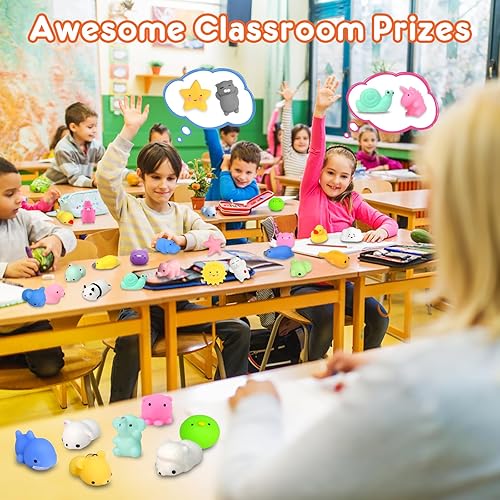 Miniatura 4 de 85 piezas Mochi Squishy Toys Kids Party Favors Kawaii Animal Squishies Mini Alivio del Estrés Caja del Tesoro Juguetes Aula Premios rellenos de