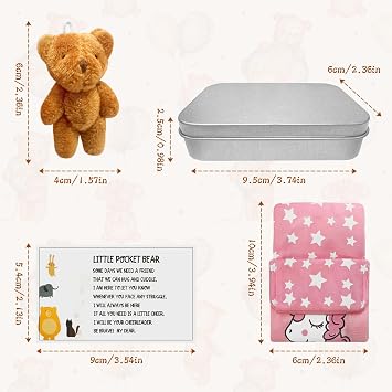 Little Pocket Bear Hug in A Box, Stuffed Animals, Plush Bear Doll