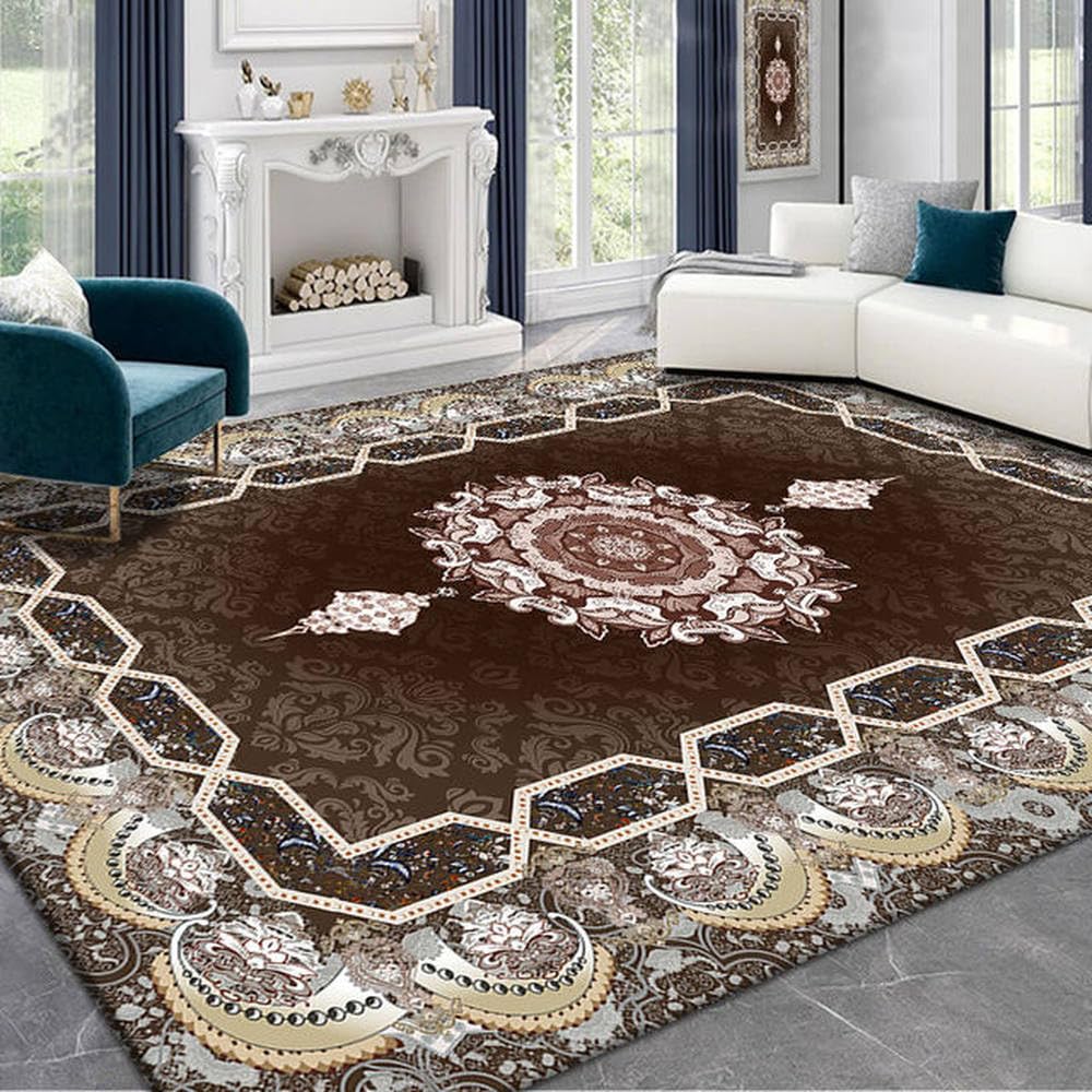 Tapis lavable salon doux 80x120cm pour protéger le sol sous les tables basses