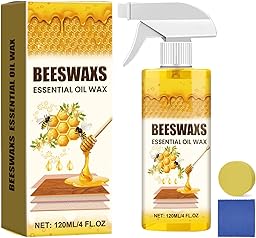 Natural Micro-Molecularized Beeswax Spray, Beeswaxs Essential Oil Wax, Multi-Purpose Furniture Beeswax Wood Polish, Wood Cleaner Repairing and Care Spray, Restores Shine & Removes Scratches (1)