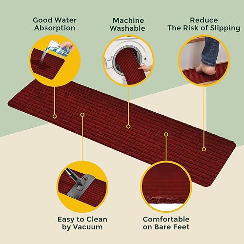 Miniatura 21 de MBIGM - Alfombra antideslizante para escaleras de 8 x 30 pulgadas (15 unidades), alfombra de seguridad antideslizante para interiores para niños