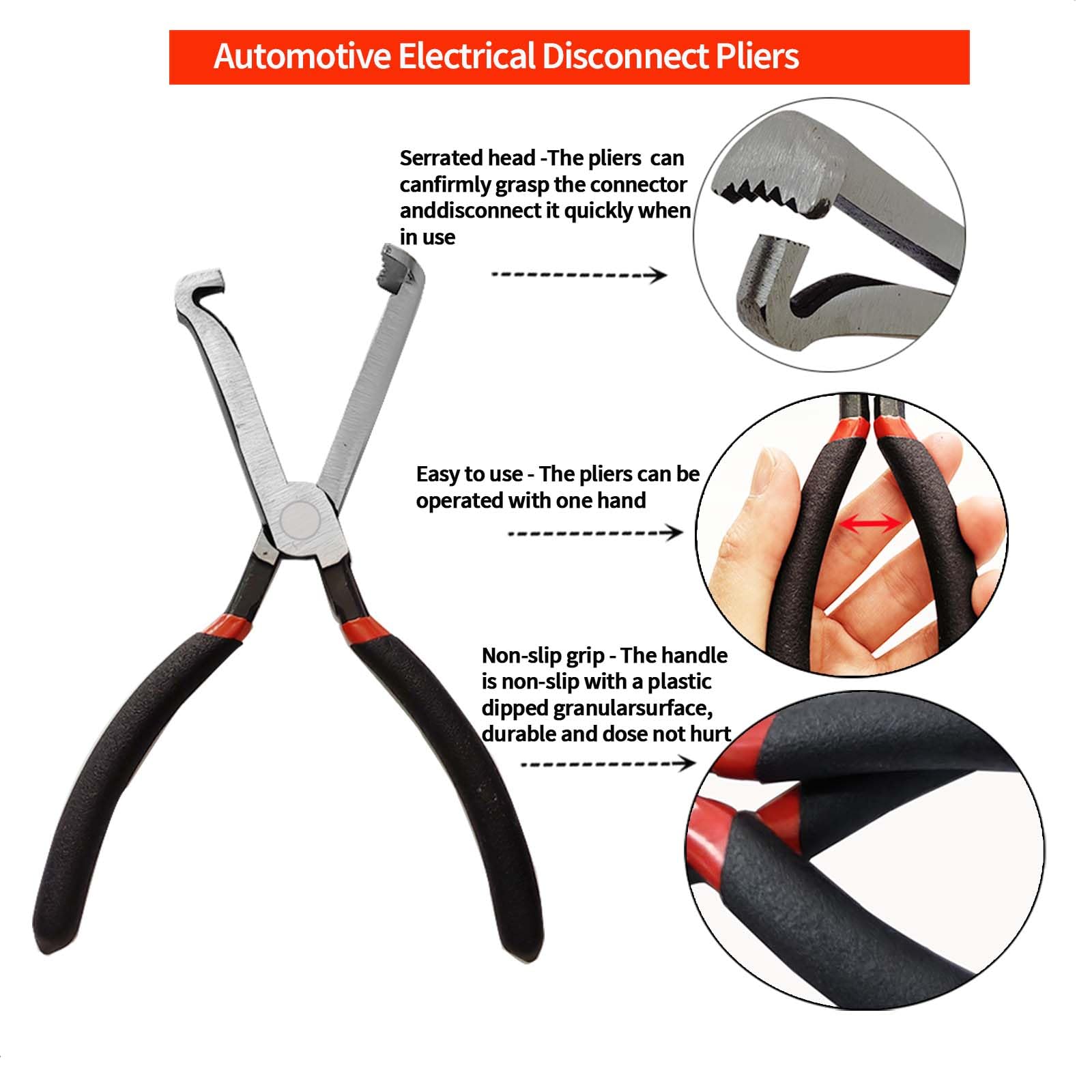 2Pcs Upgraded ?Electrical Disconnect Pliers, Electrical Connector Disconnect Pliers, Automotive Fuel Line Petrol Clip Pipe & Hose Disconnect Tools with Anti-Slip Grip,for Fuel Injectors