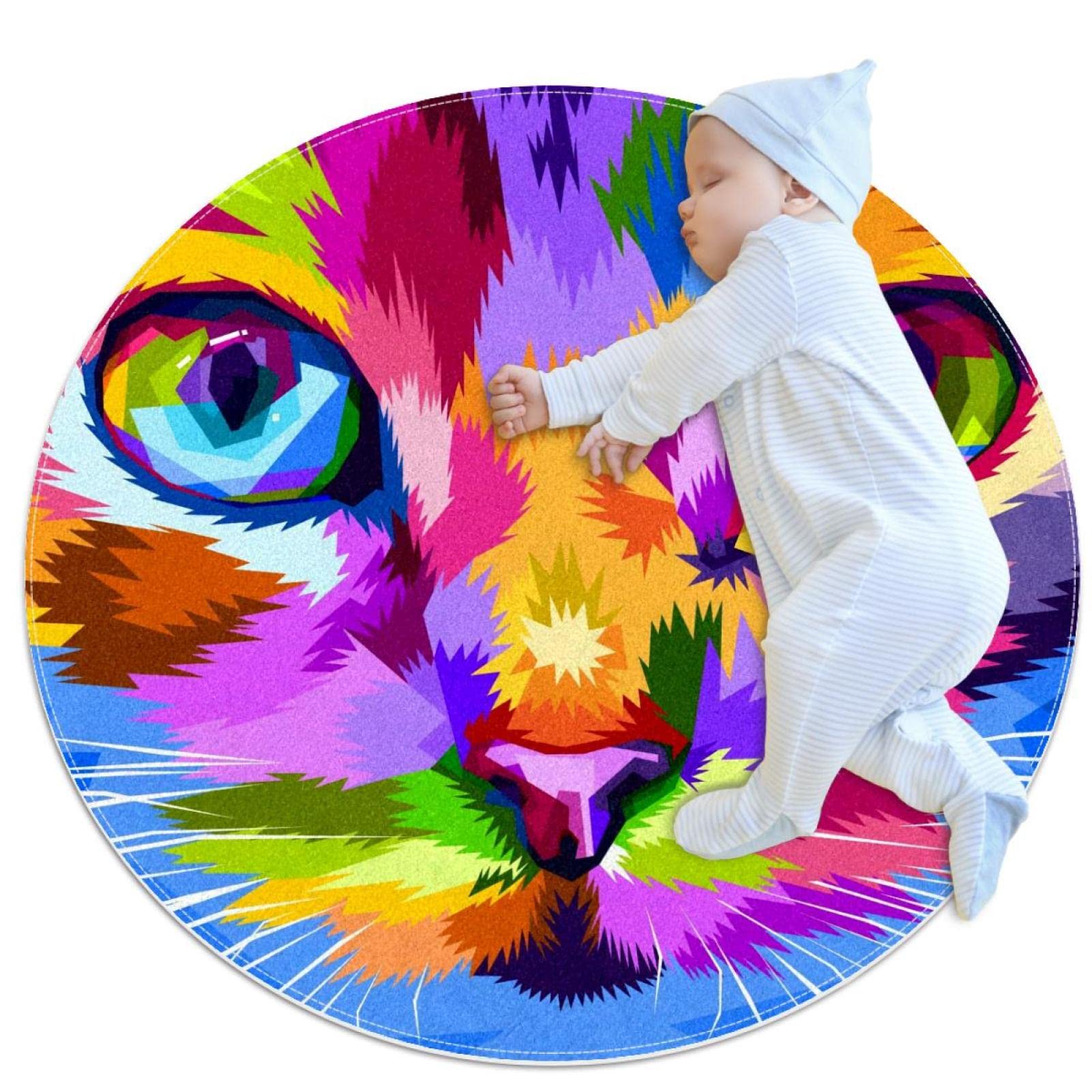 Tapis chat coloré JDEZ : un tapis de jeu tendre pour accompagner les rires des enfants