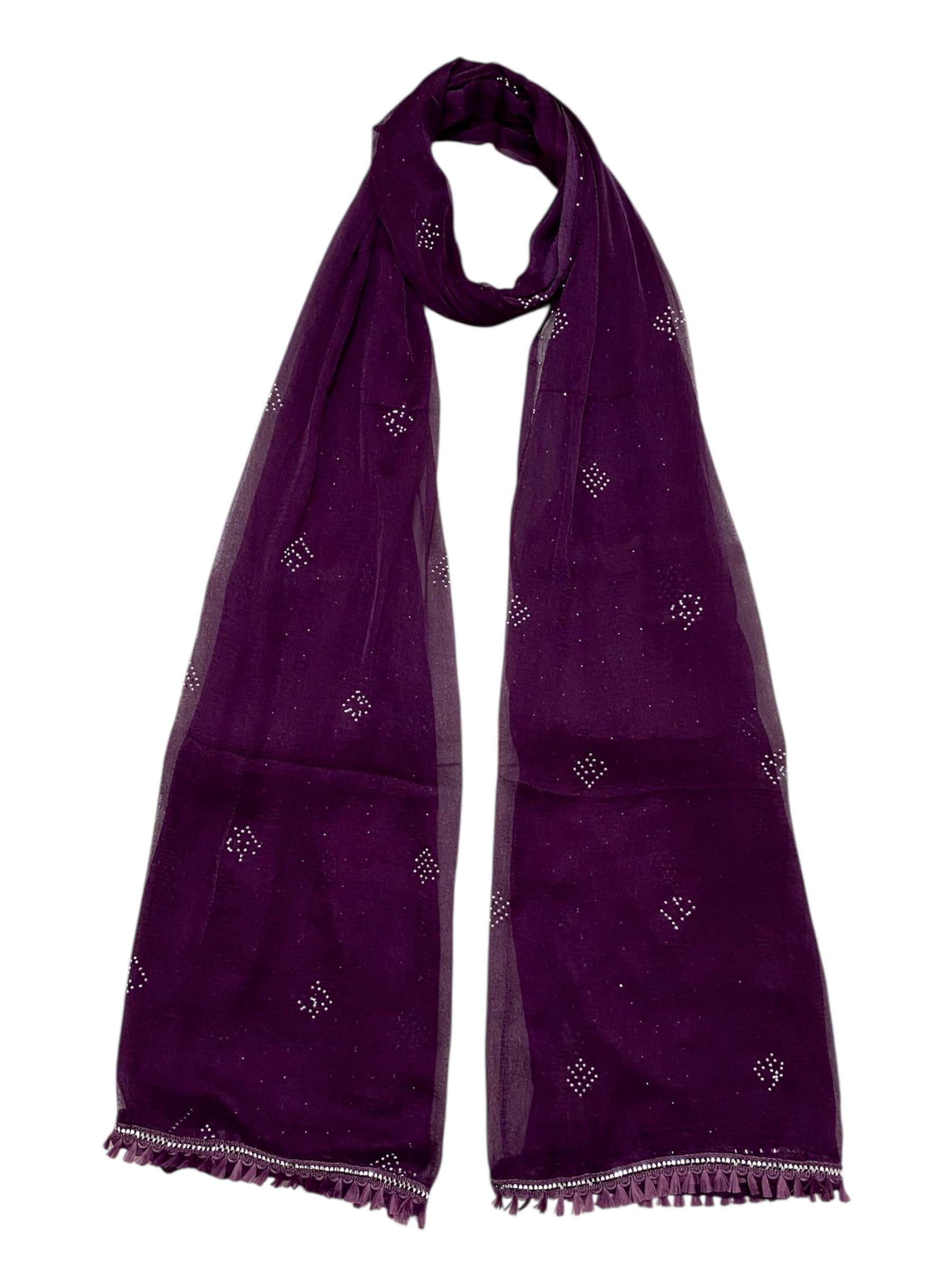 lkc Silver Moon Stone Work With Silver Gota Lace (CHANDANI WORK) Chiffon Dupatta for Womens & Girls 2.25 METER-picture-40