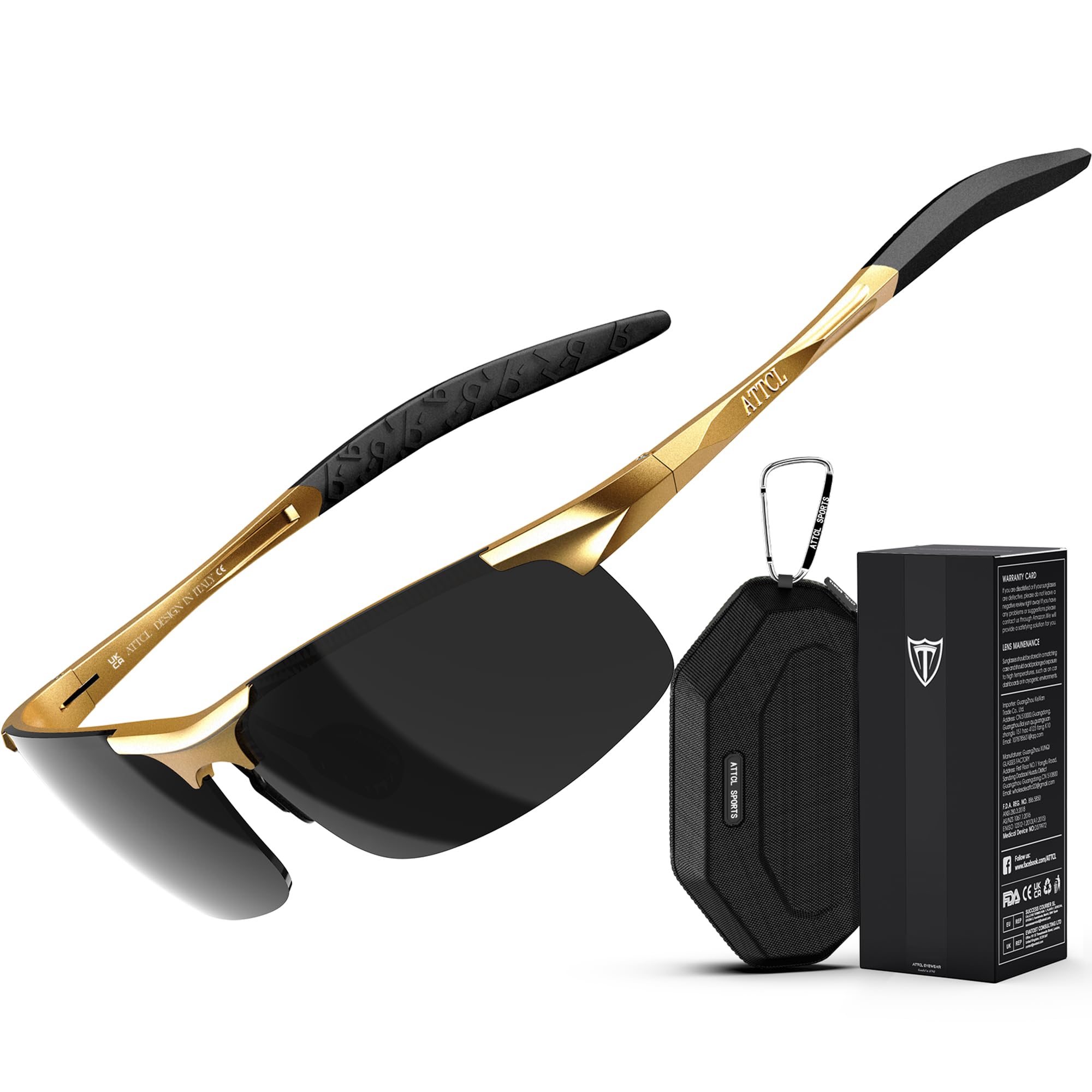 ATTCL Polarised Sunglasses Mens Sports: UV400 Protection Anti Glare Wrap Around Lightweight Cycling Running Golf Driving — view 11