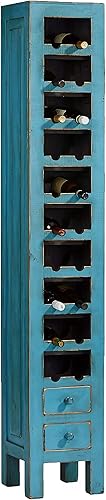 Progressive Furniture Escala - Armario para vino, color azul
