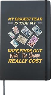 Stamp Collecting Passion Postage Stamp Collection Philately Hardcover Journal, Black