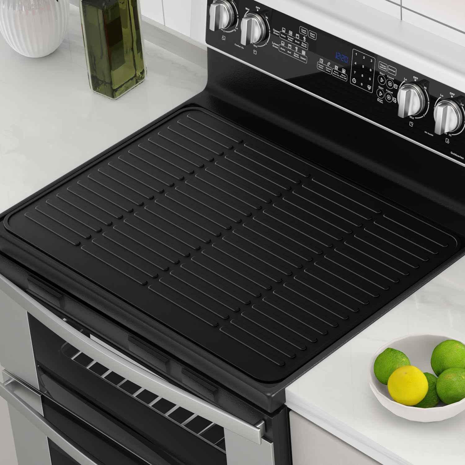 28"x20" Silicone Stove Top Covers for Electric Stove - Black