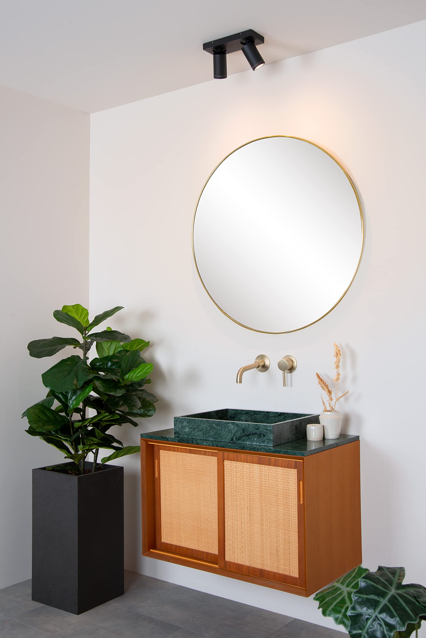 LUCIDE TAYLOR - Deckenstrahler Badezimmer - LED Dim to warm - GU10-2x5W 2200K/3000K - IP44 - Schwarz