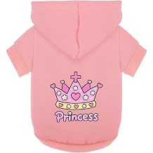 Paiaite Chihuahua Dog Hoodie with Leash Hole Pink Crown with Cross Printed Sweatshirt Coat - Warm & Stylish Pet Clothes Perfect for Winter & Cool Summer Nights Pink M