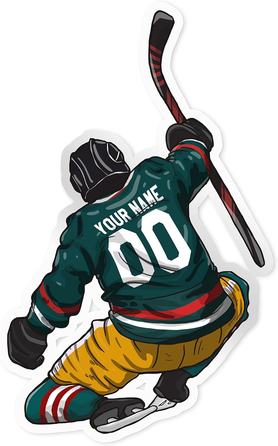 OZM HOUSE Custom Ice Hockey Vinyl Decal Personalized Name & Number Hockey Jersey Die