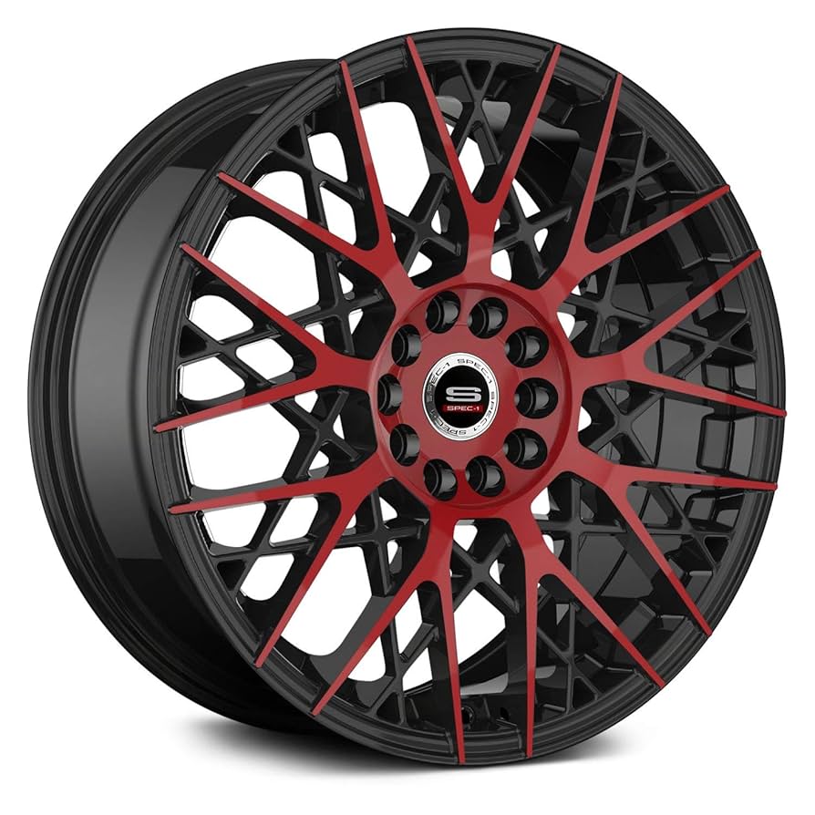 Amazon.com: Spec-1 SP-53 Custom Wheel Gloss - Black with Red