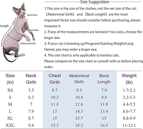 Miniatura 2 de Ropa de gato sin pelo, overol para gato con pijama de 4 patas, ropa de esfinge, ropa para gatos para mascotas, ropa de gato a rayas con sombrero y