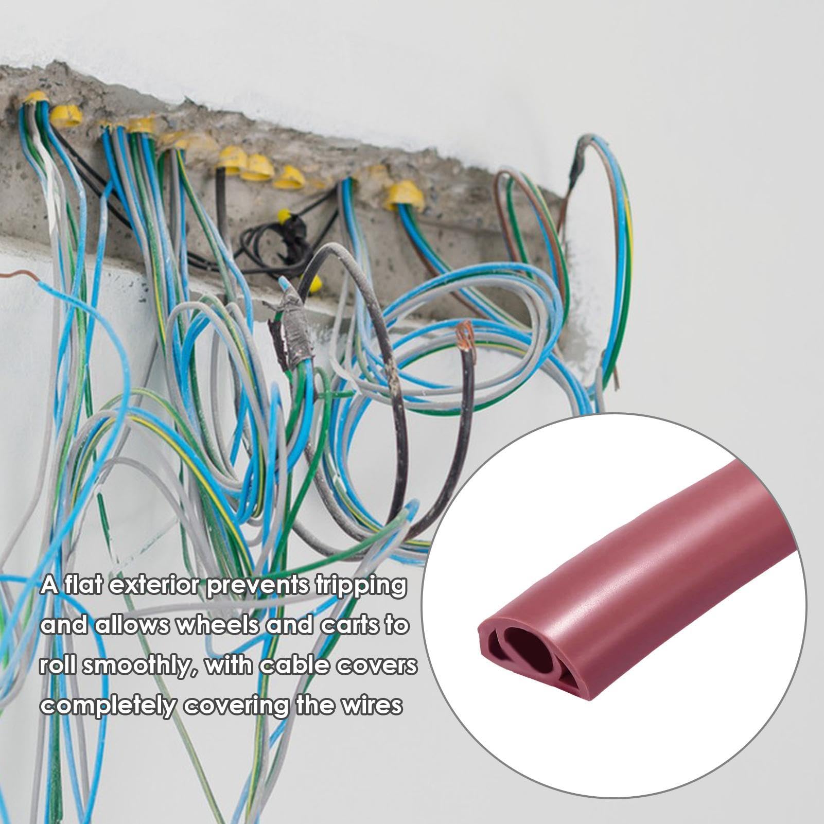 Proteggi cavo per pavimento, copri cavo elettrico per pavimento Protezione | Canalina flessibile in PVC La copertura morbida del cavo i