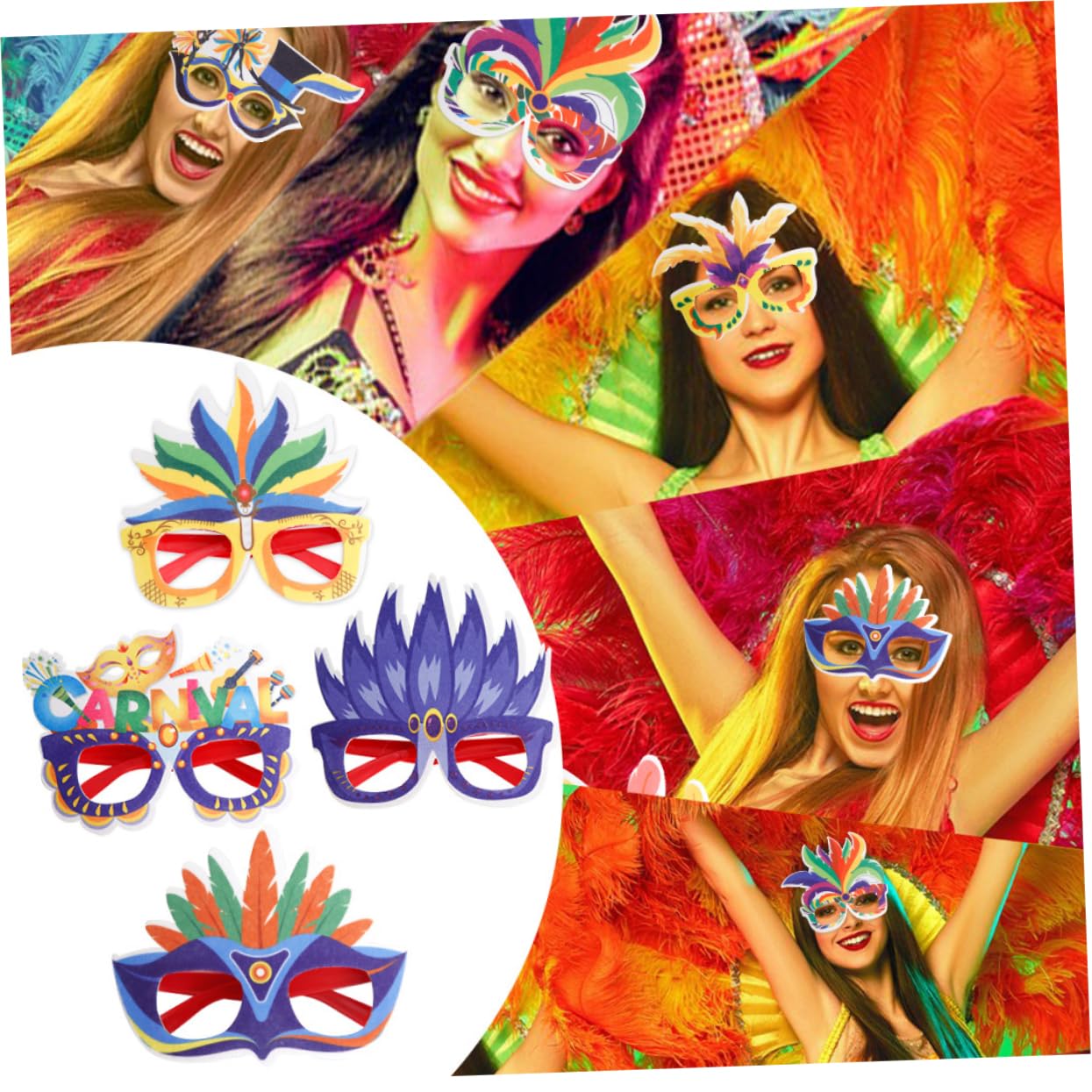 BESTYASH Montatura Per Occhiali Da Carnevale Regali Di Ballo Decorazione Del Costume Del Vestito Oggetti Di Scena Per Occhiali Da Festa Occhiali Da Festival Occhiali Colorati Plastica