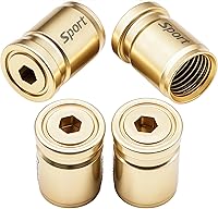 Vista 67 de Tapas de válvula de neumático deportivo, 4 unidades, antirrobo, universales, aluminio, cilindro elíptico con junta tórica, para automóviles