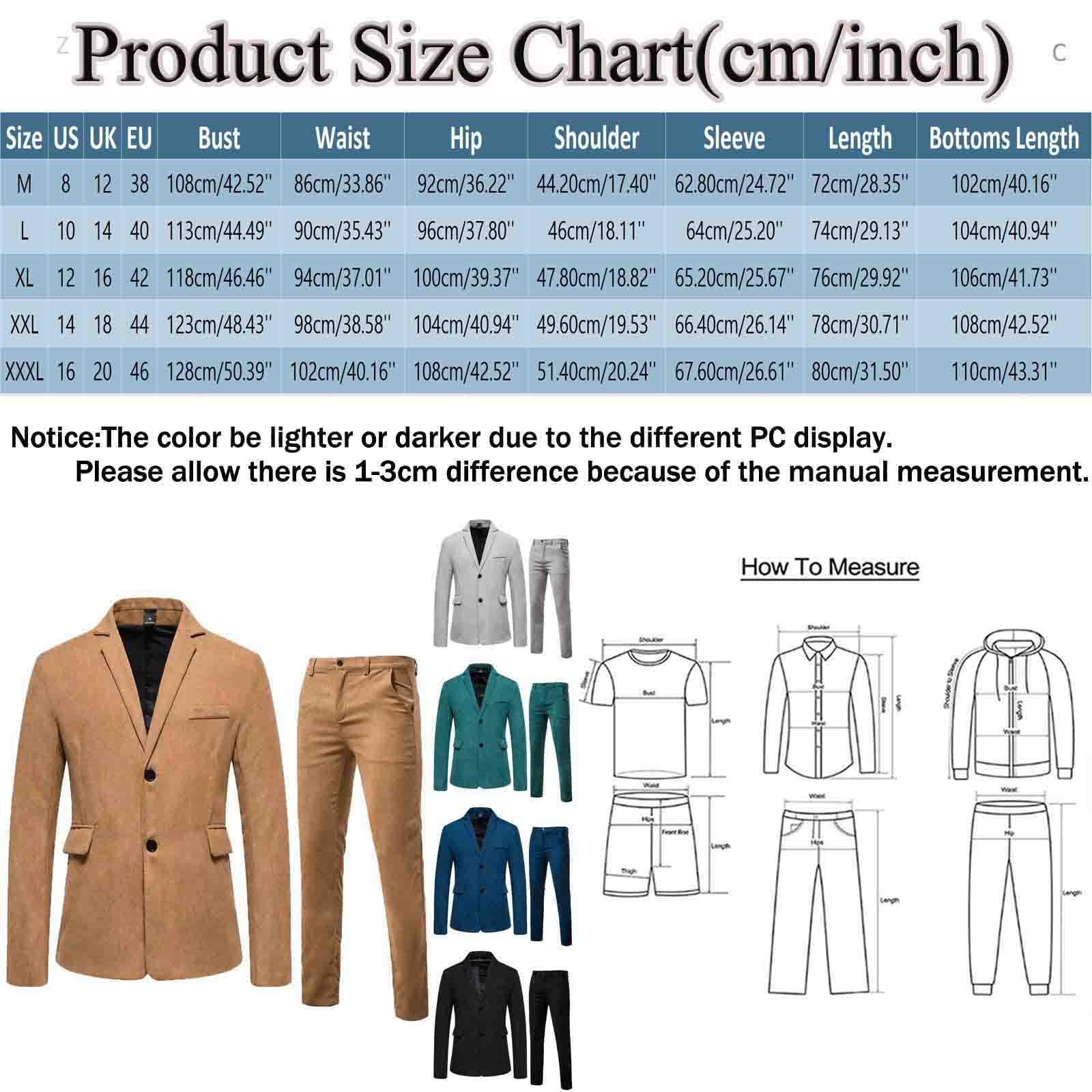 Completo da uomo in due pezzi, in velluto a coste, giacca e pantaloni, giacca e pantaloni in velluto a coste con un bottone, blazer e pantaloni a maniche lunghe con tasche multiple, slim fit, smoking