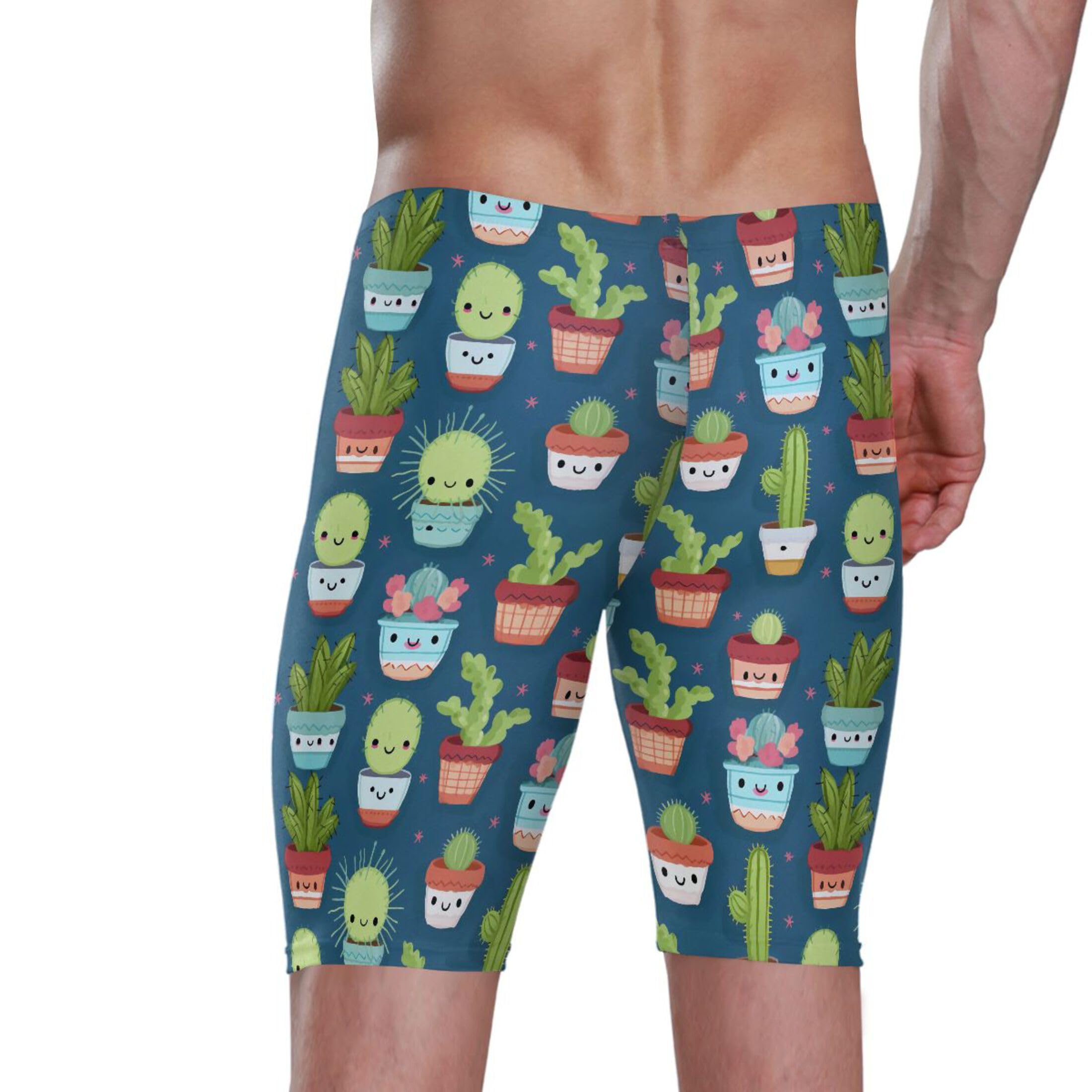 UMIRIKO Cactus Cute Men's Swimsuit Swim Jammers L B0402407