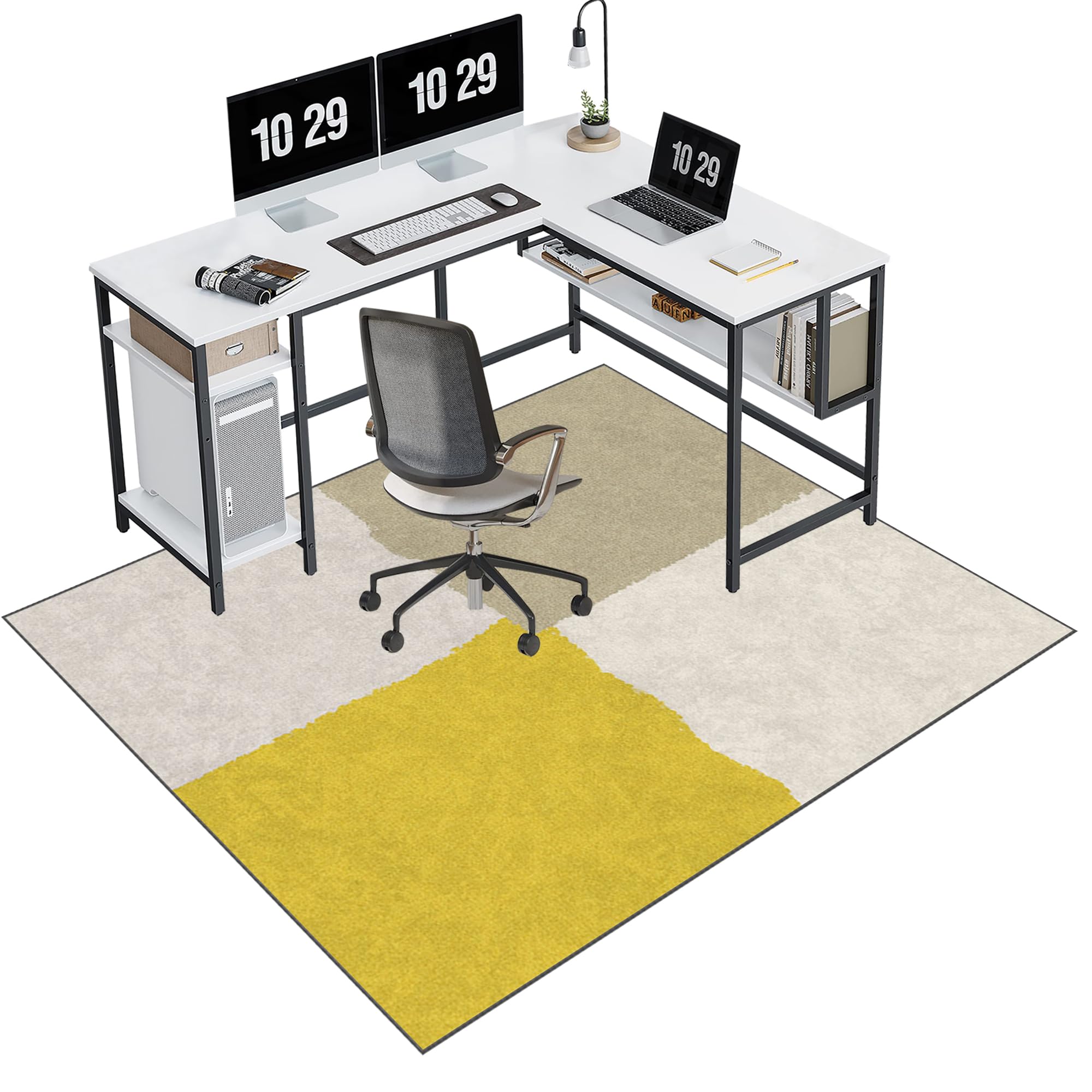 EYKWKB Office Chair Mat for Hardwood Floor, Desk Chair Mat for Carpeted Floors, Gaming Rug, Home Office Gaming Chair Mat, Carpet Protector Floor Mat, Floor Protector for Rolling Chair 100 x 120 cm