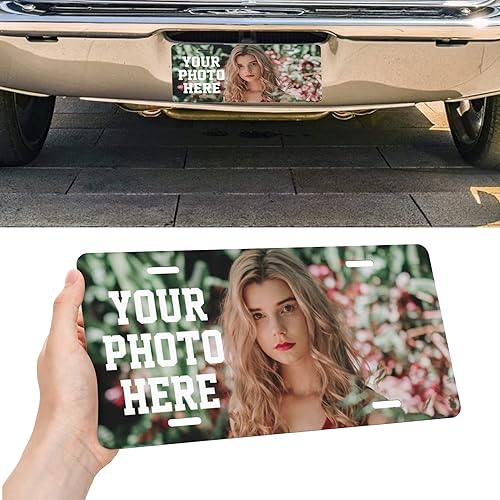 Placa de matrícula personalizada para la parte delantera del automóvil, decoración personalizada, añade tu foto, texto, logotipo, decoración de