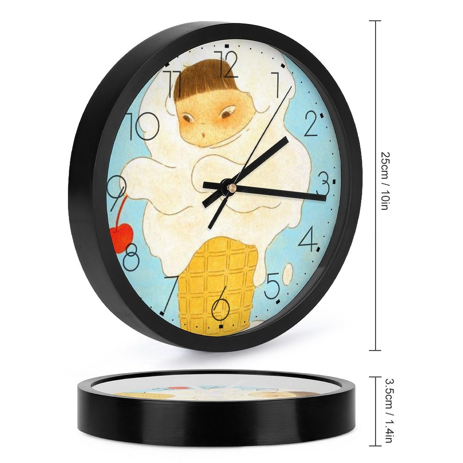 Amazon.co.jp: なら よしとも 奈良美智 掛け時計 電波時計 夜間秒針