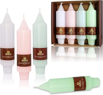 Taper Candles Odorless Candlesticks Smokeless Candle Stick Unscented Wax Candle Short Tapered Candles Candy Colorful Candle for Dinner Home Decor Weddings Festive Party Gift