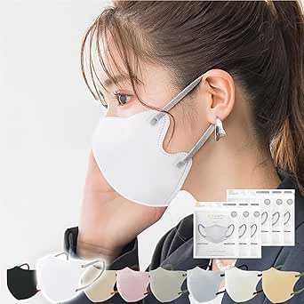 [一木良品] 3Dマスク 60枚入 (10枚×6パック）薄い 不織布 立体マスク バイカラー 小顔 カラー【適格請求書発行事業者】敏感肌向け 耳紐同色 柔らかい耳紐 耳が痛くならない 肌にやさしい 息がしやすい メイクが付きにくい 3層構造 普通サイズ 男女兼用 PM2.5/花粉/微粒子対応