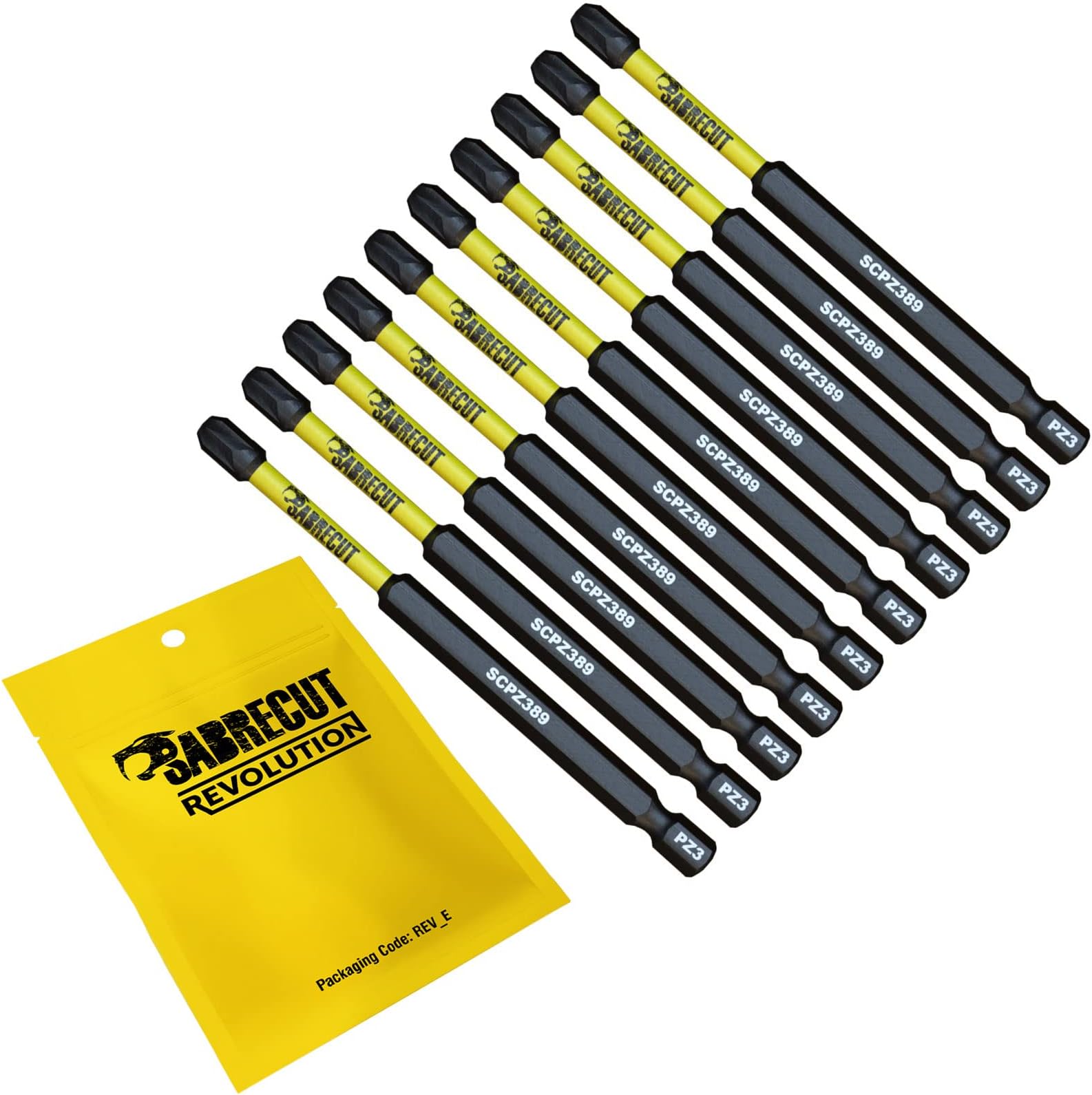10 x SabreCut SCPZ389_10 89mm PZ3 Magnetic Impact Screwdriver Driver Bits Set Pozi Pozidriv Heavy Duty