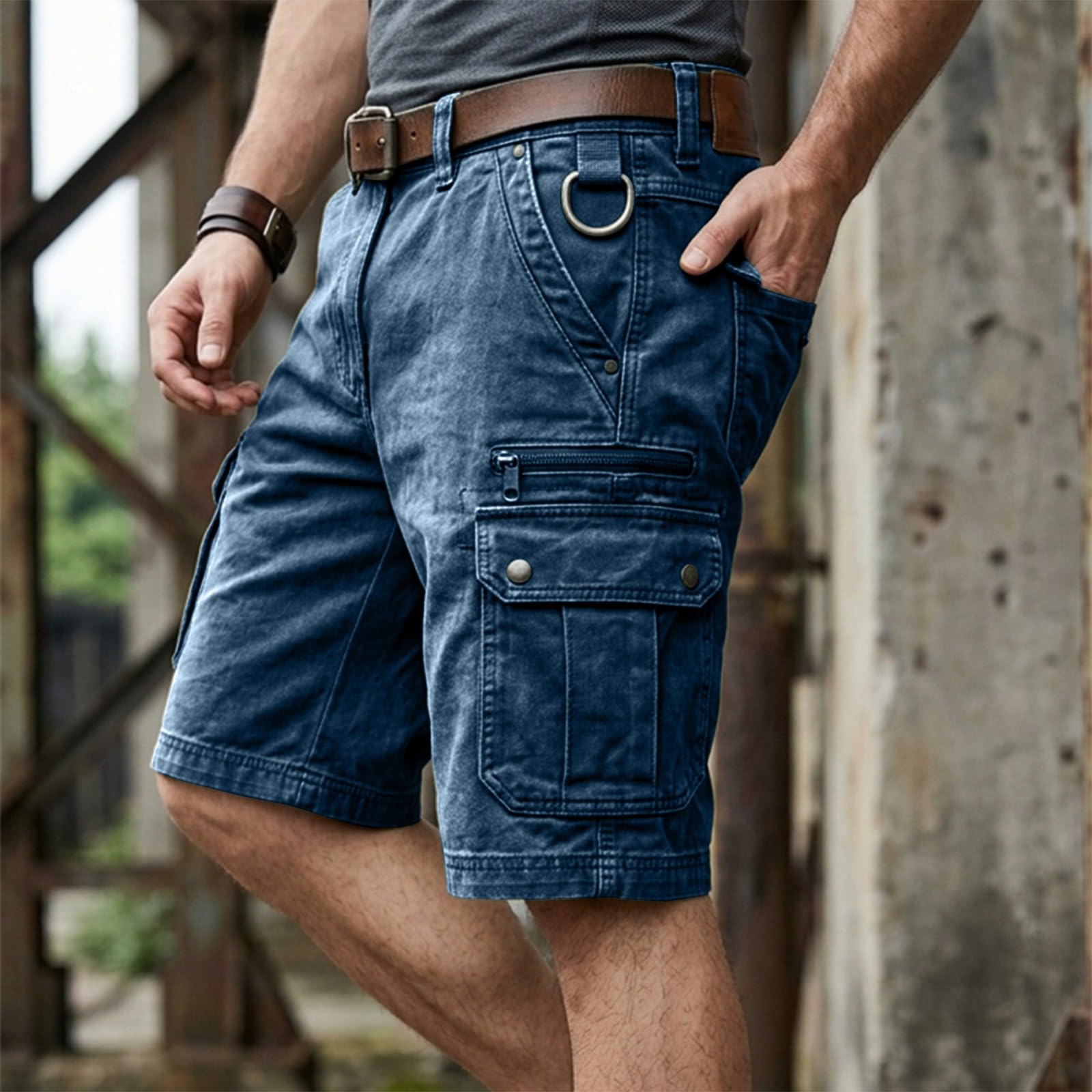 Short de travail cargo pour homme, short de randonnée avec plusieurs poches