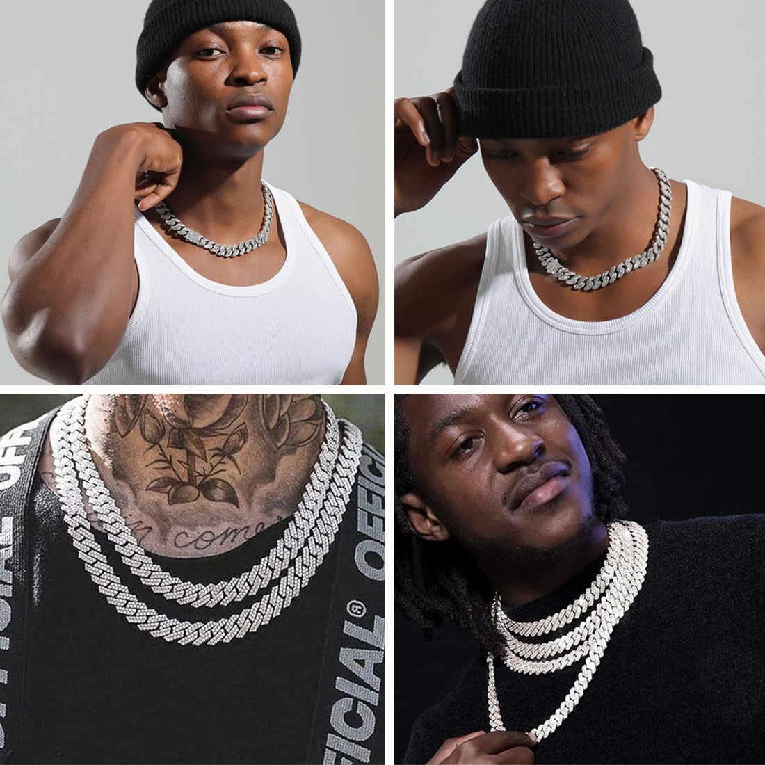 Collane da uomo,Catena cubana Rap Hip Hop, 50 cm