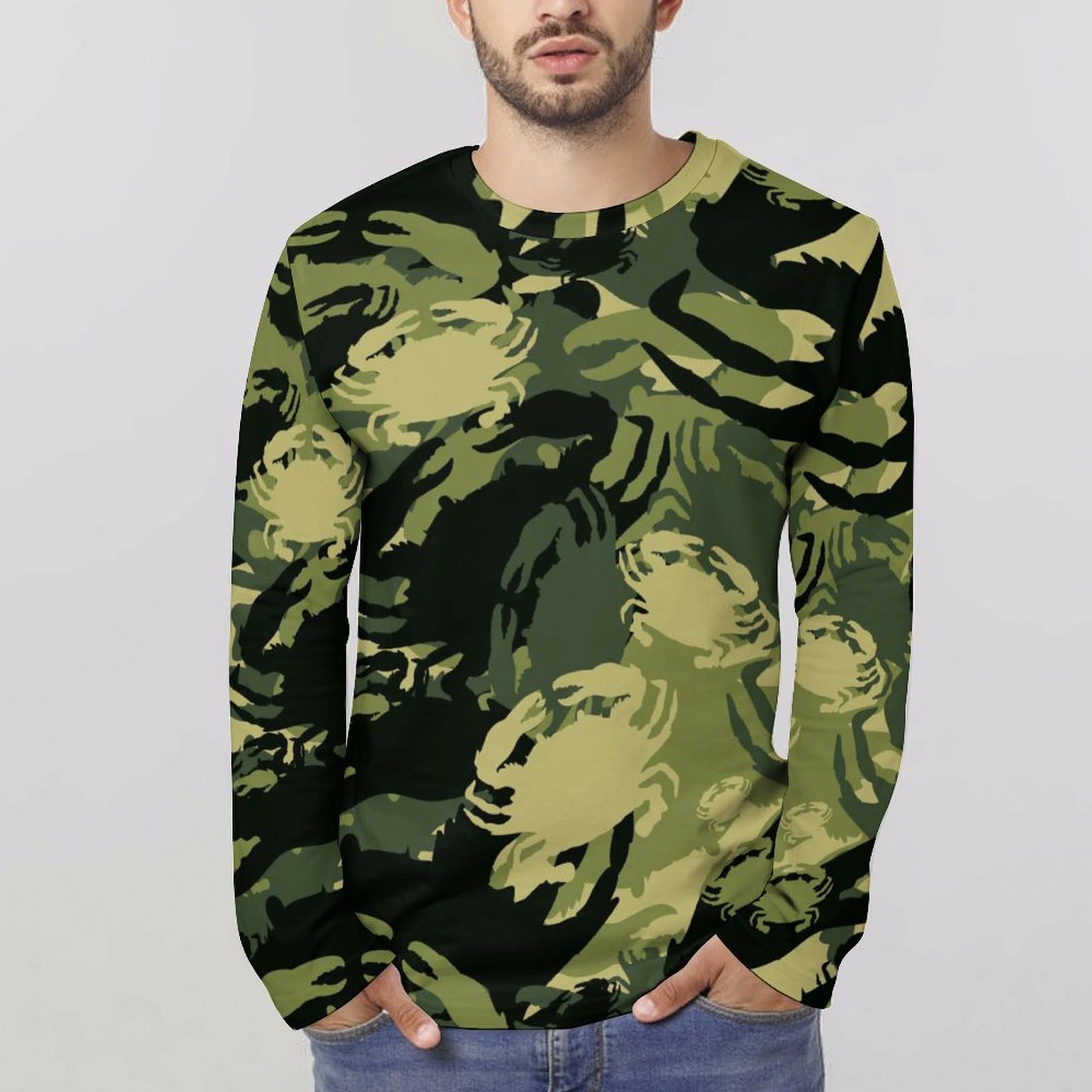 EVISU 長袖カットソー サイズ36 虎柄ポロシャツ　迷彩柄Tシャツ EVISU 長袖カットソー サイズ36 虎柄ポロシャツ 迷彩柄Tシャツ