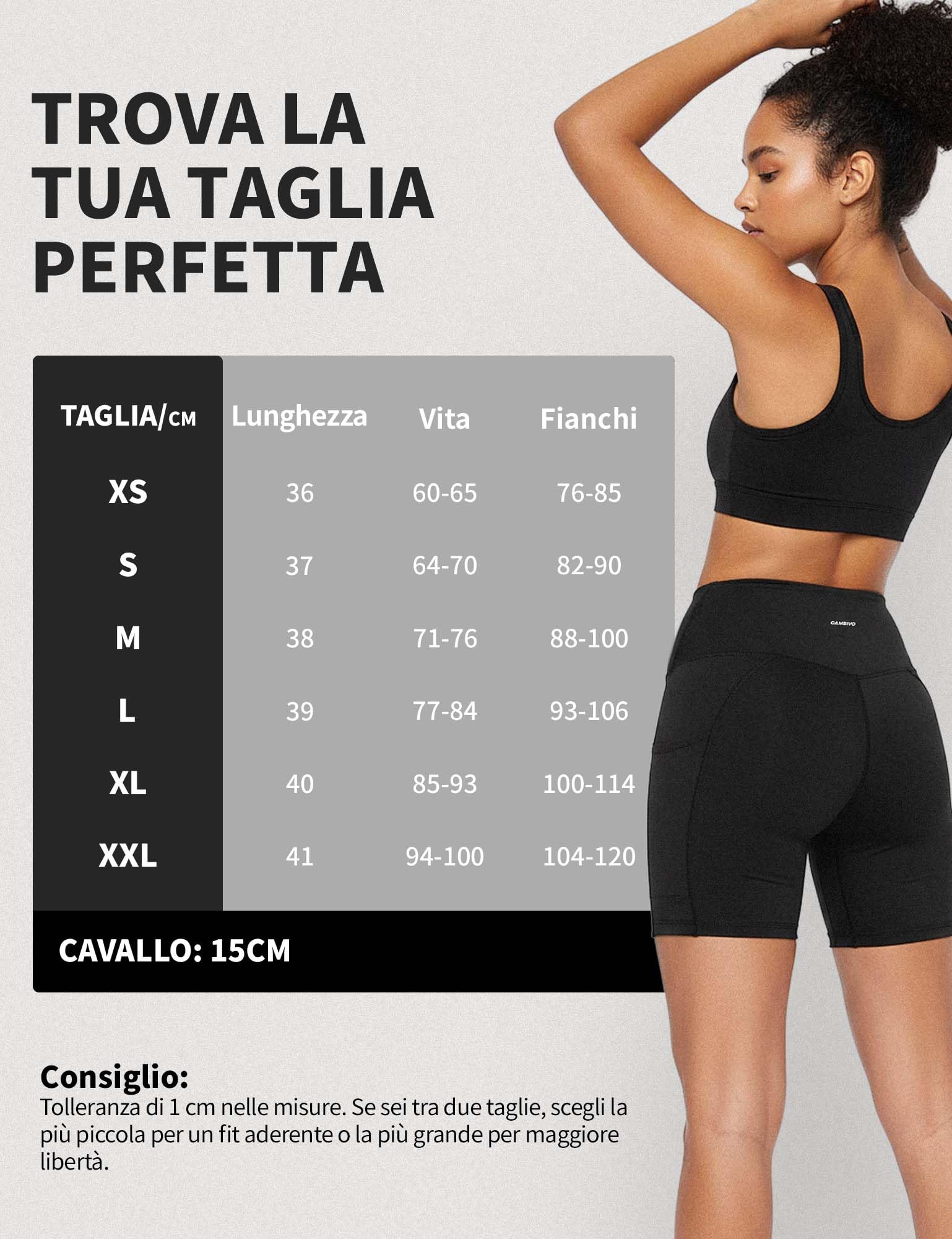 CAMBIVO Leggins Sportivi Donna, Leggins Push up a Vita Alta, Leggings Palestra Pantaloni Yoga Pants Elasticizzati Lunghi con Tasche per Fitness, Pilates, Sport, Gym, Running, Tempo Libero