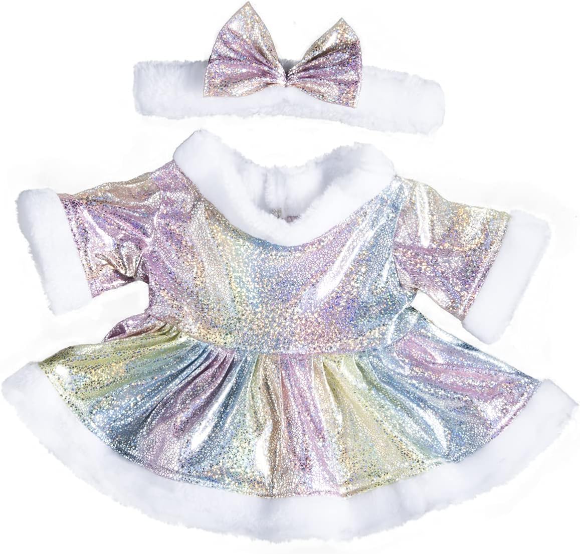 Princess Silver Snow Dress with Headband Outfit - 16"/40cm - Teddy Bear Clothes - BEAR NOT INCLUDED, 16-inch - Image 3