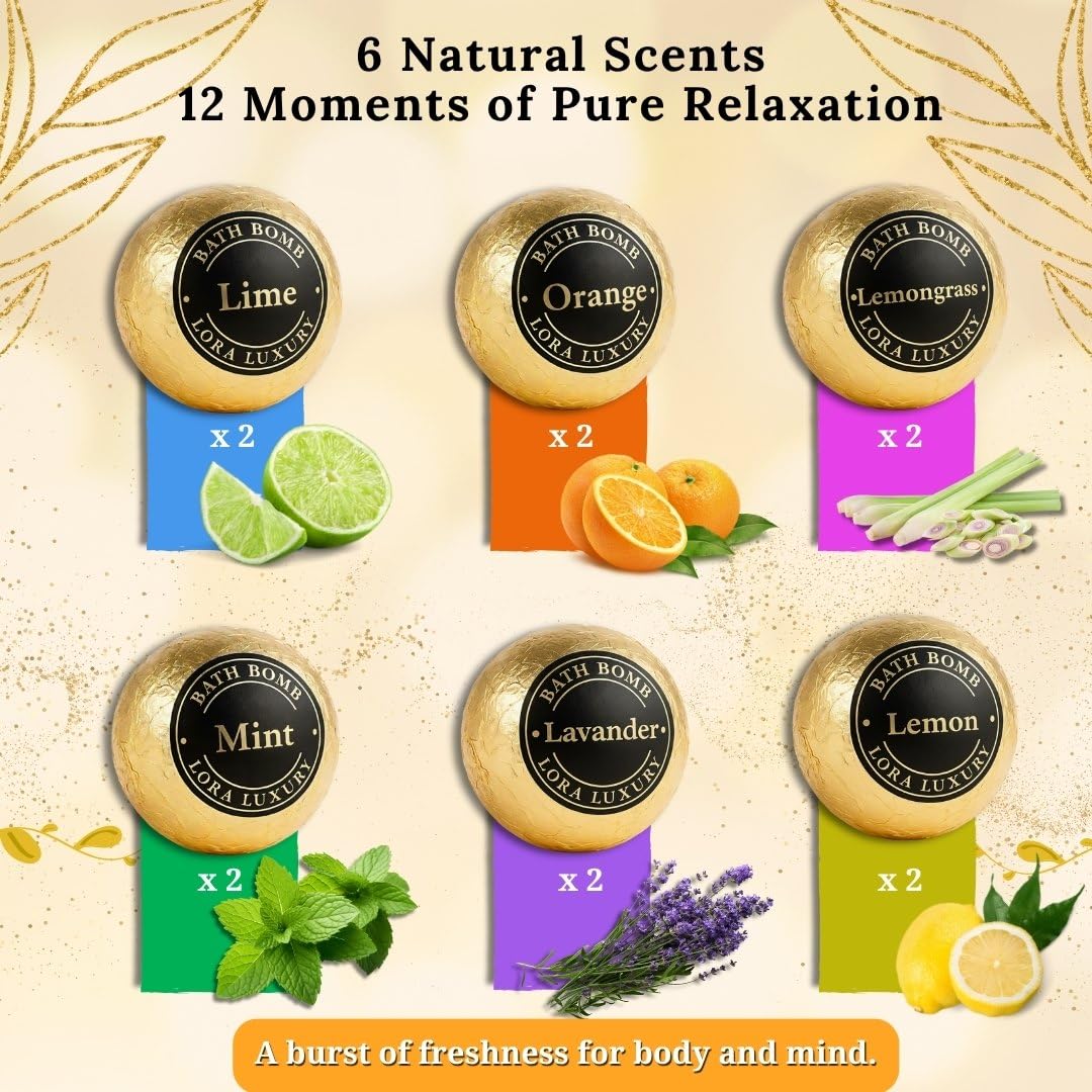 Bombas de baño con aceite esencial puro - Manteca de karité y coco - Lavanda