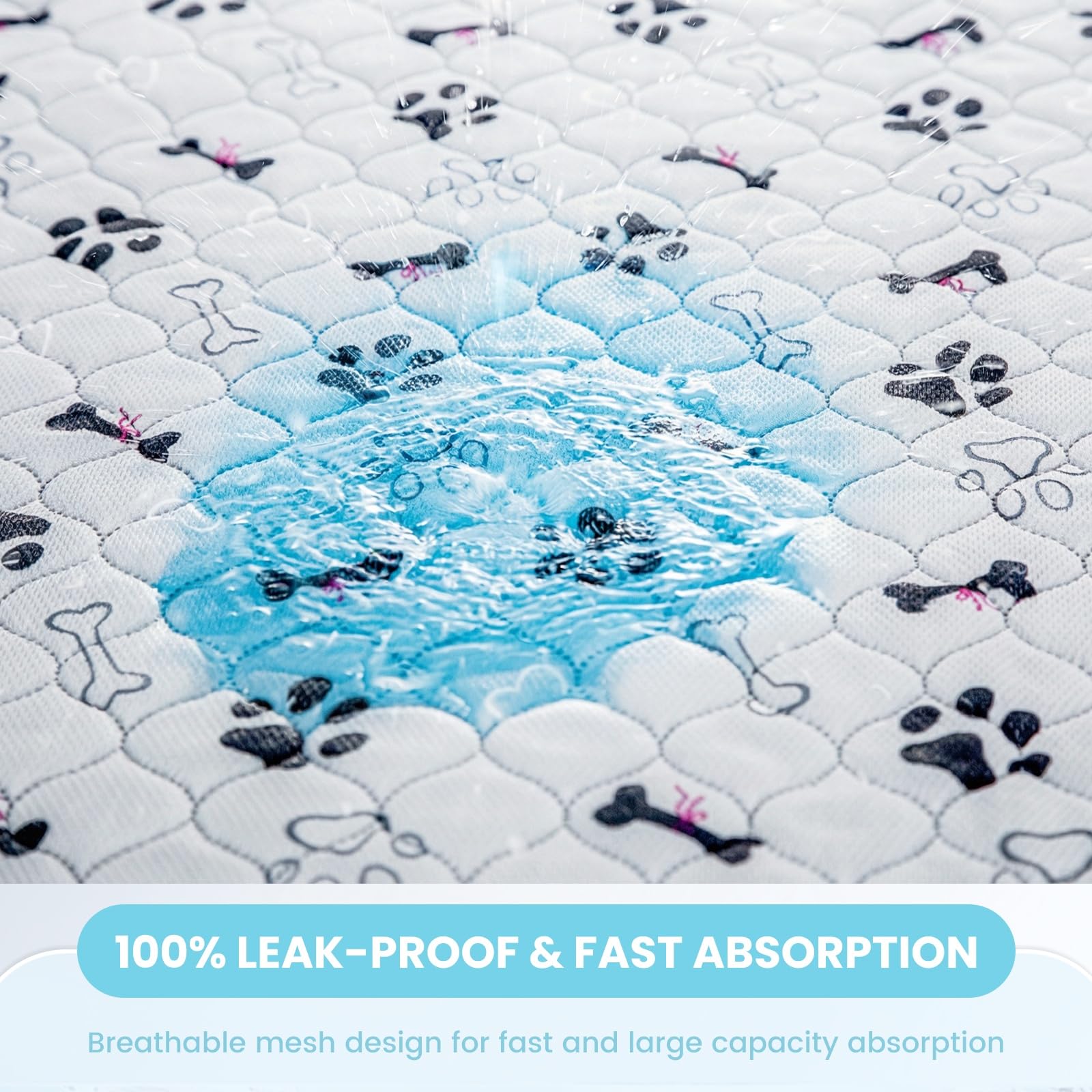 PmakeEorT 2 Pezzi 50x70cm Traversine Lavabili per Cani, Tappetino per Recinto per Cani da Interno, Riutilizzabili Assorbenti Rapidi Tappetini Igienici per conigli, criceto