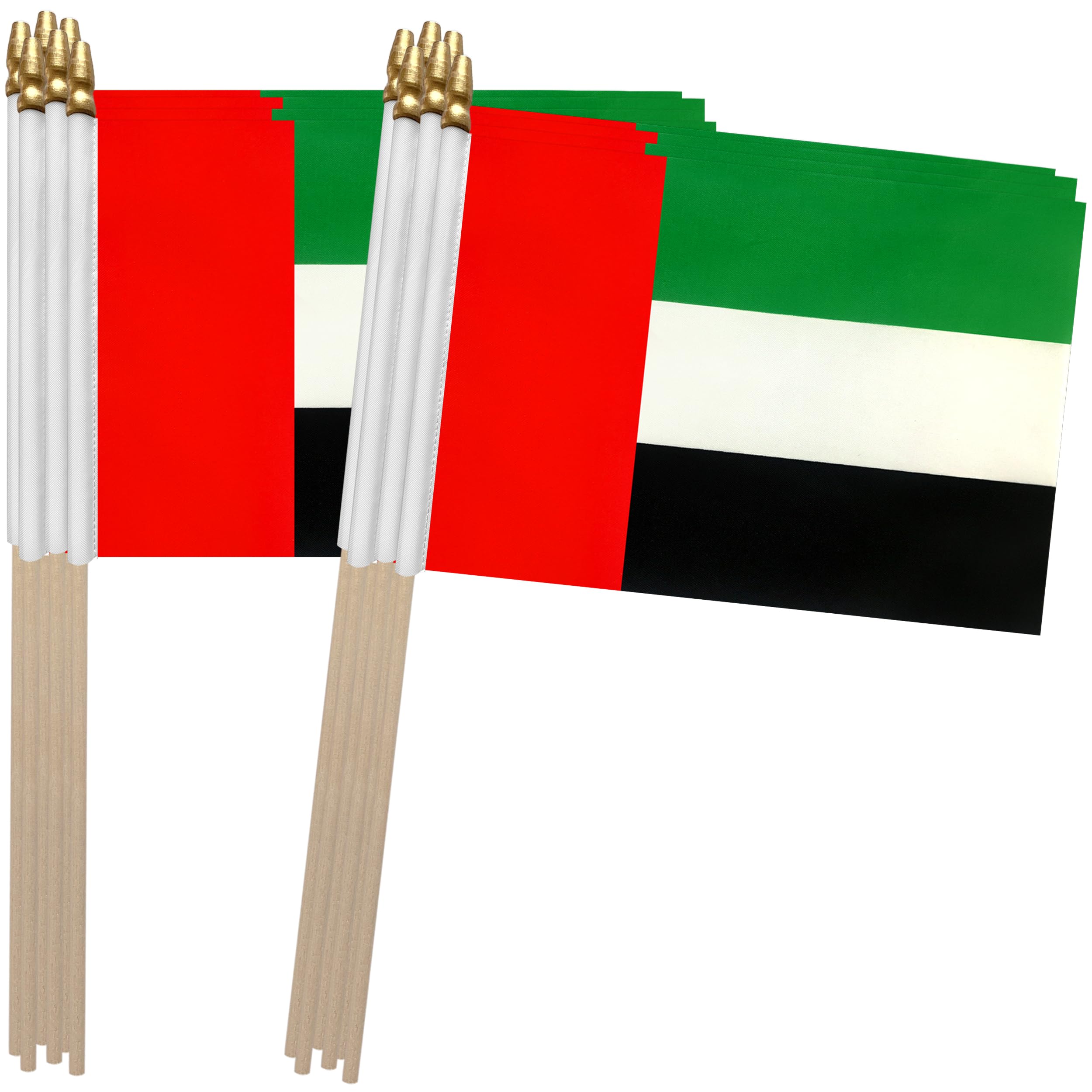 TSMD United Arab Emirates UAE Stick Flag Small Mini Hand Held Flags,5x8 Inch,12 Pack