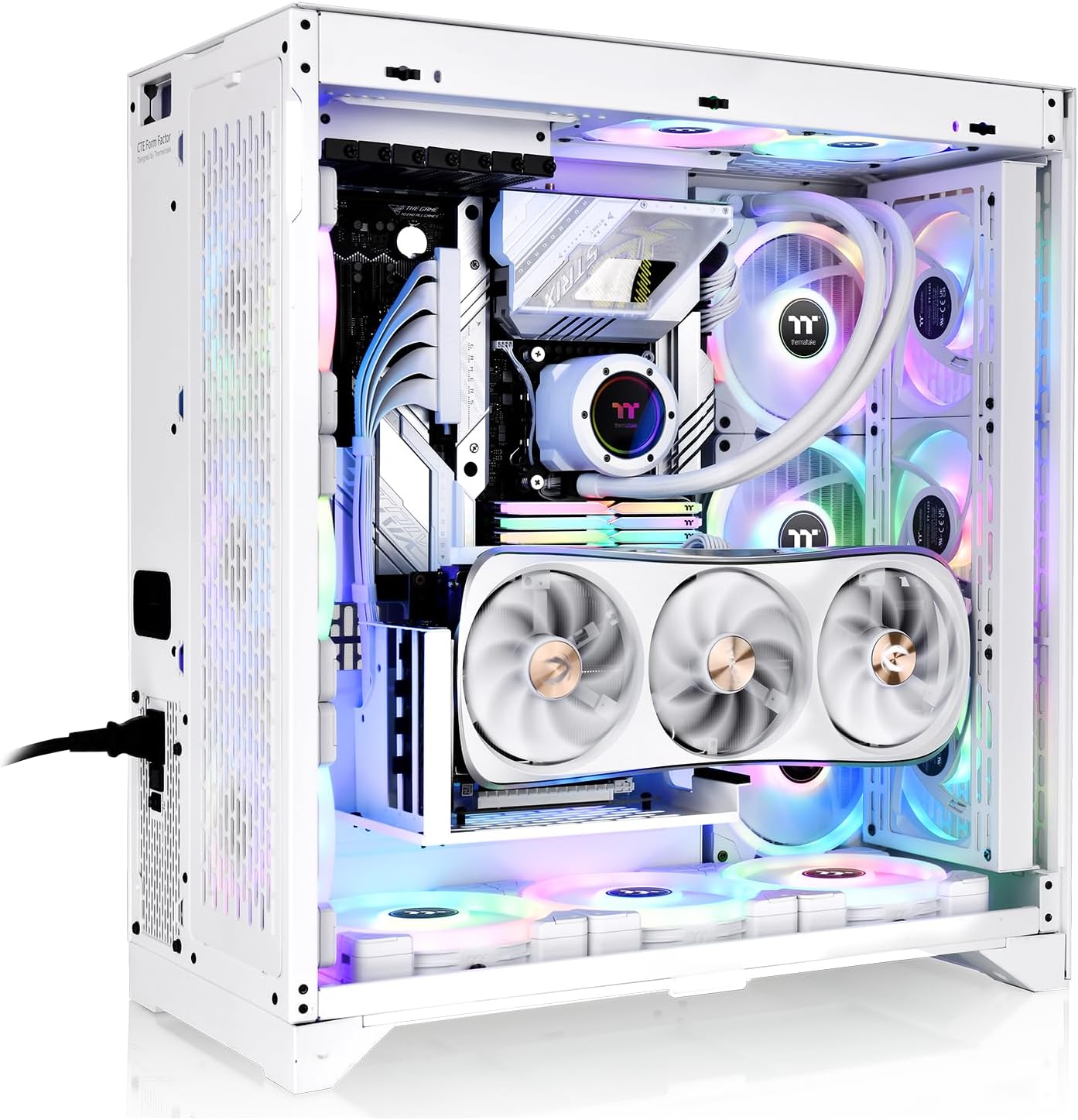 Thermaltake CTE E600 MX Snow | ATX/E‑ATX PC Case | Dual‑Chamber Layout | Tempered Glass | Airflow | 420mm Radiator | Quiet Build 8