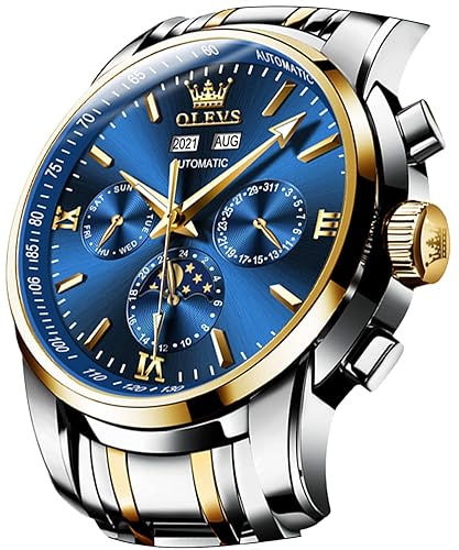OLEVS Men Automatic Mechanical Watch Skeleton Tourbillon Starry Sky Dial
