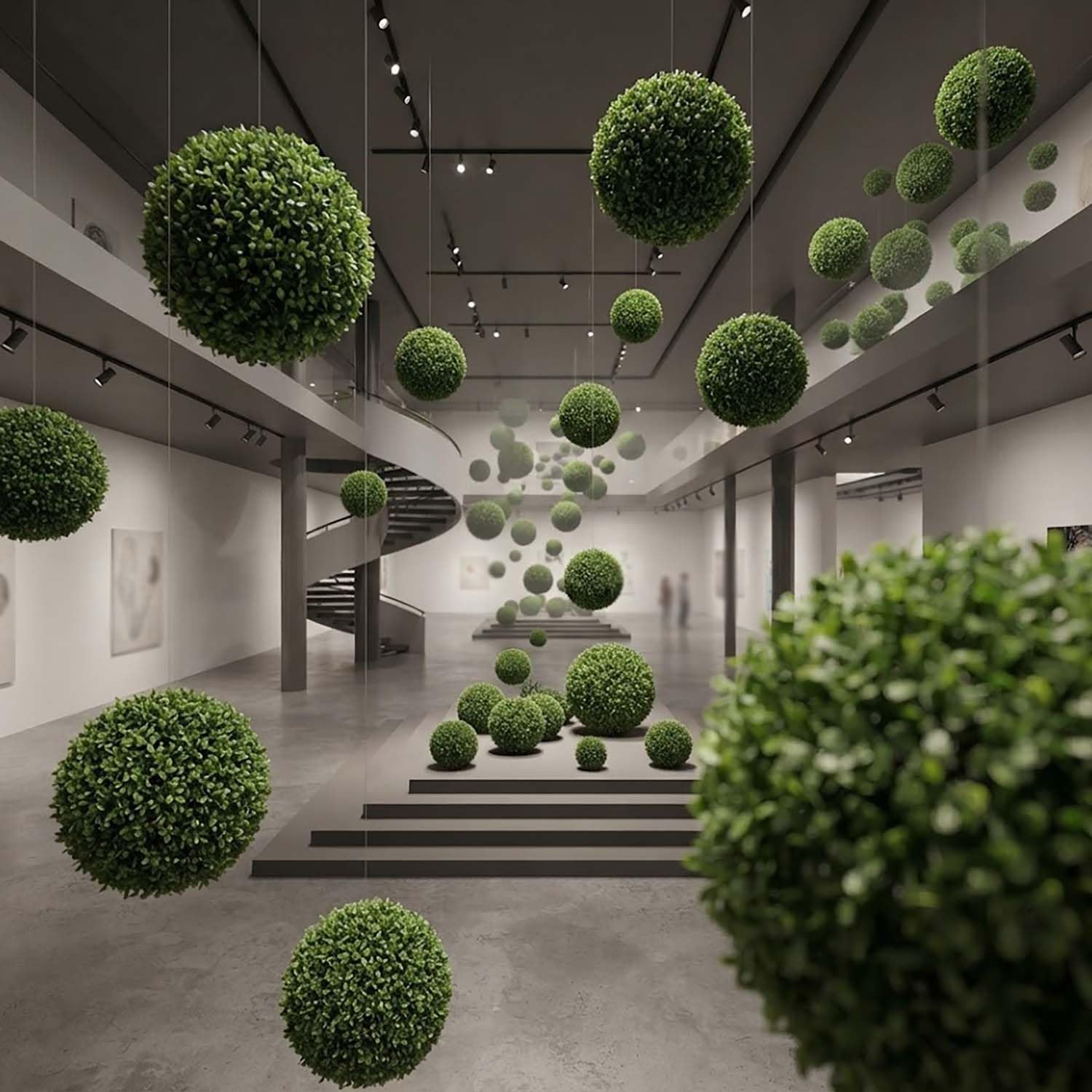 Sztuczna kula roślinna topiary extra duża, sztuczne zielone kule do donic na zewnątrz, sztuczne kule bukszpanowe rośliny bez konserwacji do zawieszania w domu Green, 20in/51cm