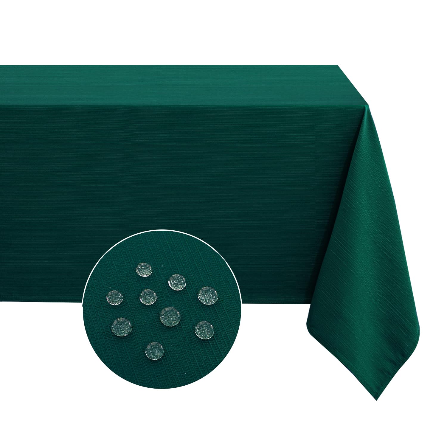 Softalker Mantel de Navidad 320x140 cm Antimanchas Verde Oscuro,Lavable,Impermeable,Estructura de Lino,Rectangular,Grande,manteles Decorativo para Exterior,jardín,Fiesta,cumpleaños,Año