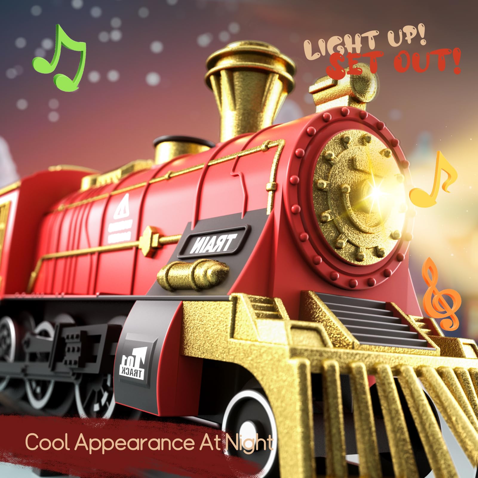 Train Set Toy for Kids Toddler Ages 3-8, Toy Electric Train Set with Lights & Sound for Under Christmas Tree, Christmas Toys with Steam Locomotive for Boys Kids Ages 3 4 5 6 7 8+, Birthday Gifts Toys