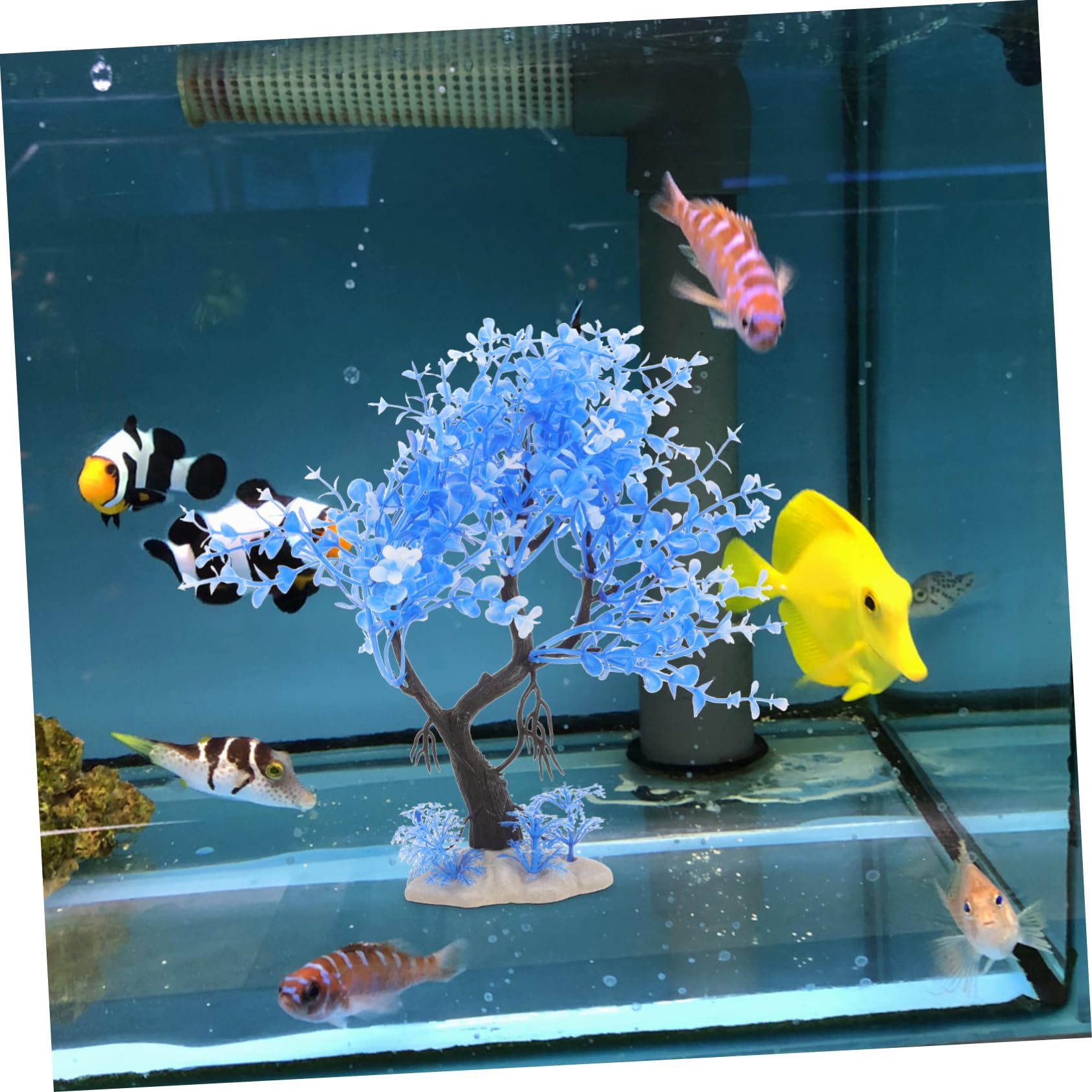 Cabilock 3 Series Decoración De De Agua Simulada. Accesorios para Peceras Decoraciones Planta De Peces Falso Decoración De Peces del Acuario El Plastico 7 Piezas*3