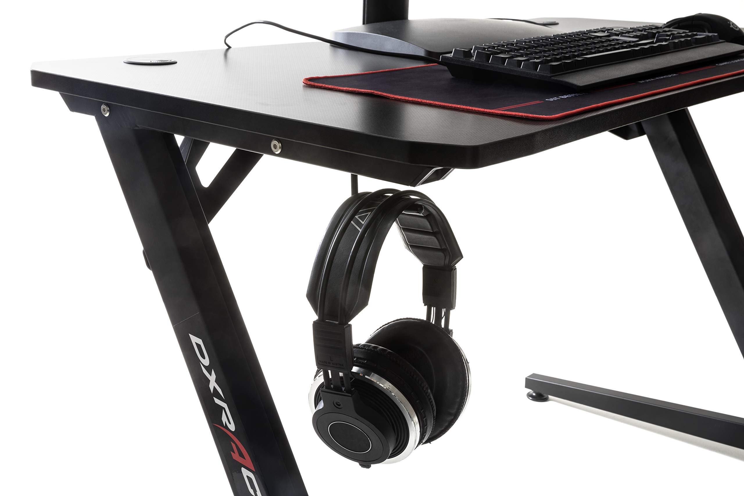 Robas Lund Gaming Tisch DX Racer 5 Gaming Desk Schwarz Carbonlook, BxHxT 111x75x60 cm