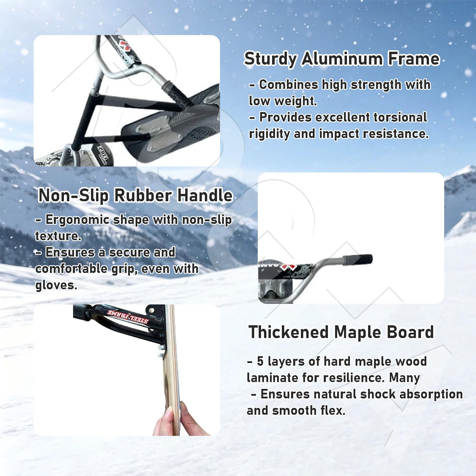 Monopattino da Neve per Adulti Black