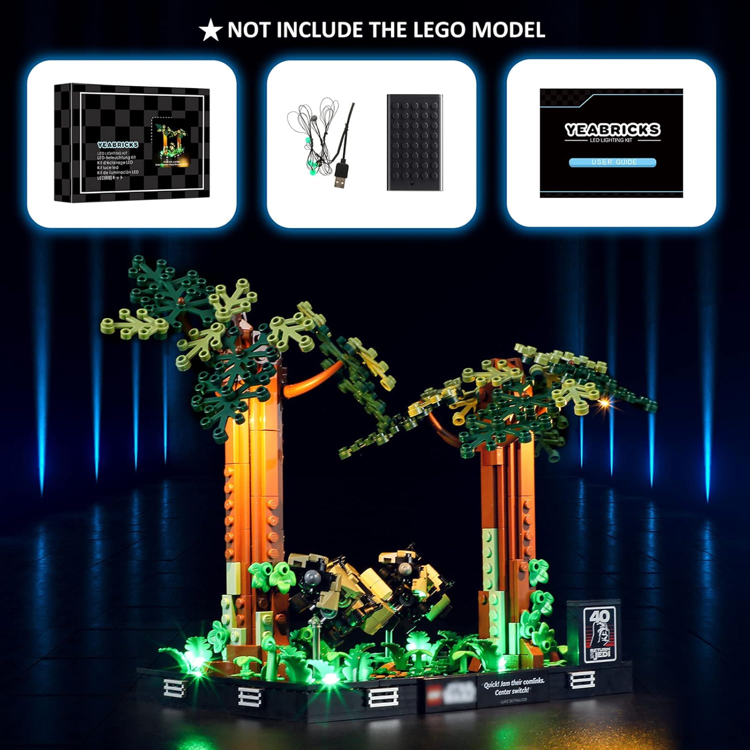 YEABRICKS LED Light for Lego-75353 Star Wars Endor Speeder Chase Diorama Building Blocks Model (Lego Set NOT Included)