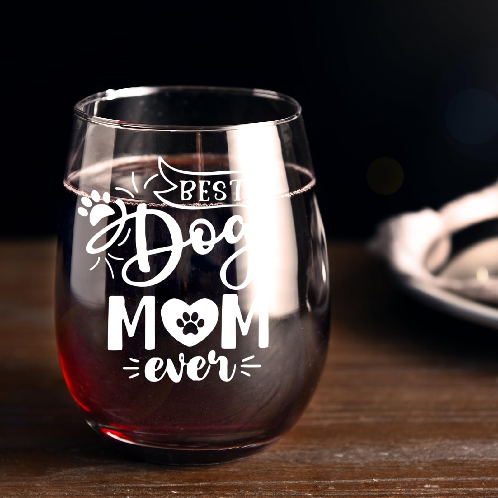 Regalos para mamá de perro para mujer, copa de vino, mejor mamá de perro, cumpleaños, Navidad, día de la madre, regalos para amantes de los perros